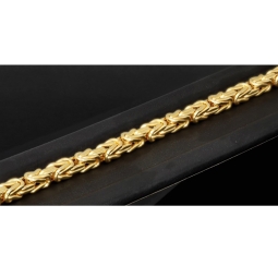 Nobles Königsarmband aus edlem Gelbgold (585er 14k Gold), 4mm breit, 20,5cm lang