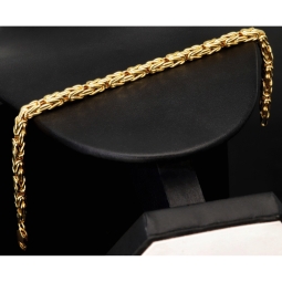 Nobles Königsarmband aus edlem Gelbgold (585er 14k Gold), 4mm breit, 20,5cm lang