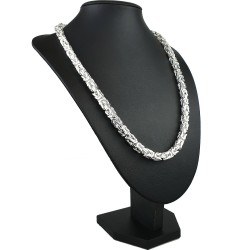 Massive, diamantierte Königskette aus hochwertigem 925 Sterling-Silber (ca. 60cm Länge, 7,5mm Breite)
